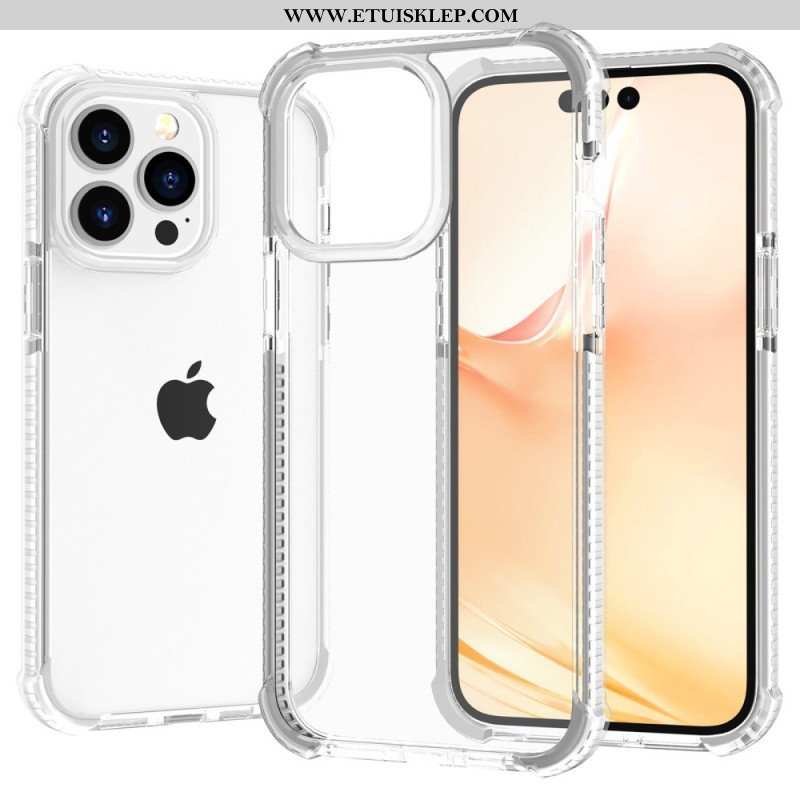 Etui do iPhone 14 Pro Max Przezroczyste Kolorowe Krawędzie